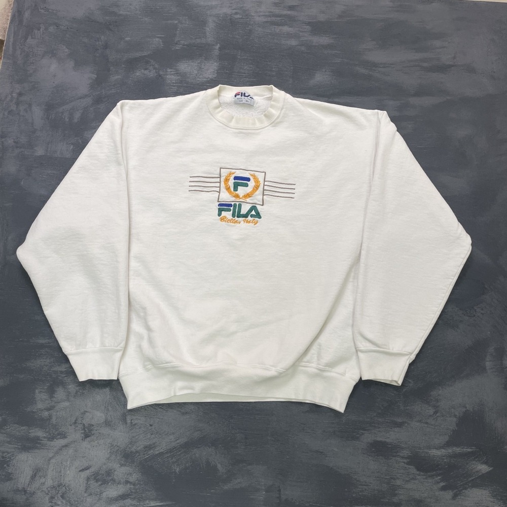 vintage Fila Biella Italia sweatshirt mens xl white 1990s italy